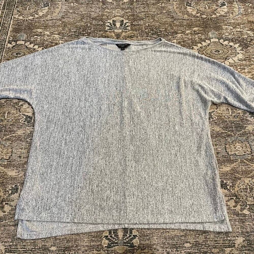 Banana Republic Luxespun Womens L Gray Heather Dolman Sleeve Knit Top Oversized